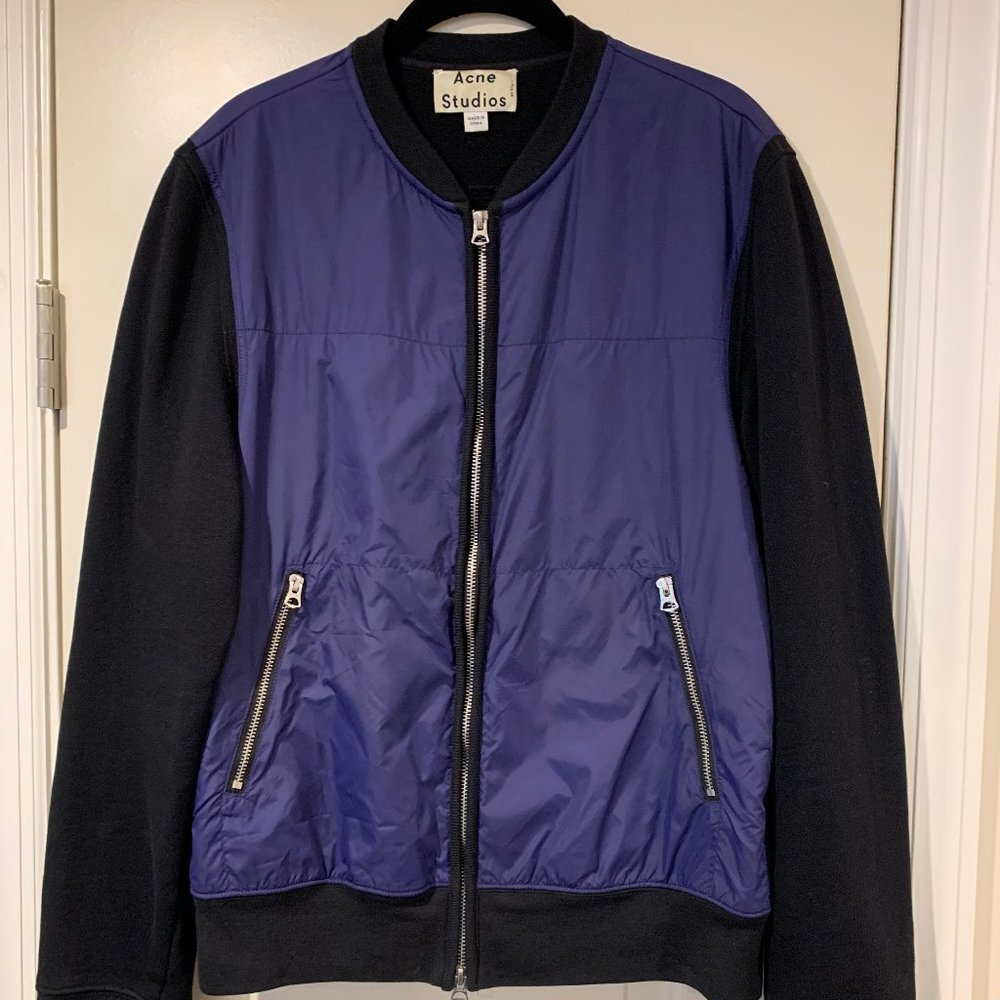 Acne Studios Keanu Black/Blue Bomber Jacket
